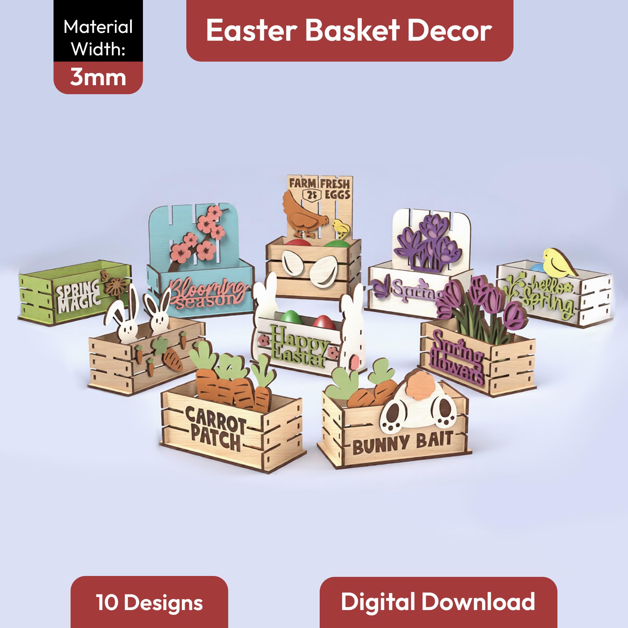 3D Laser Cut Easter Basket SVG Bundle: Vector Designs. - Etsy Australia