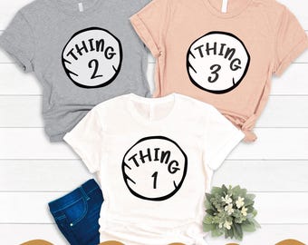 Thing 1, 2, Mom, Dad SVG Bundle, Family Matching Shirt Cut Files (Digital Download)