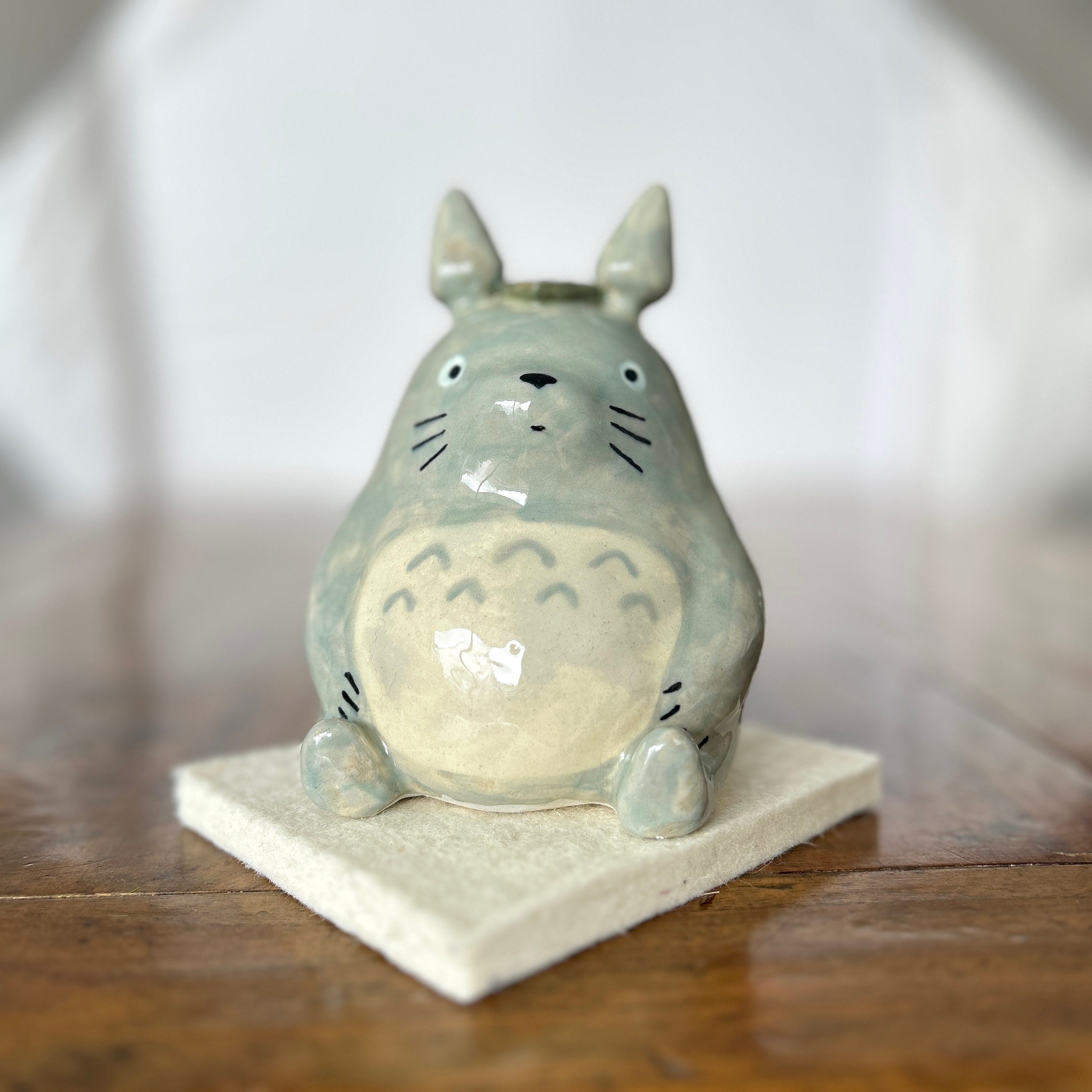 CERAMIC TOTORO Statue // Handmade Ceramic - Studio Ghibli Fan Art