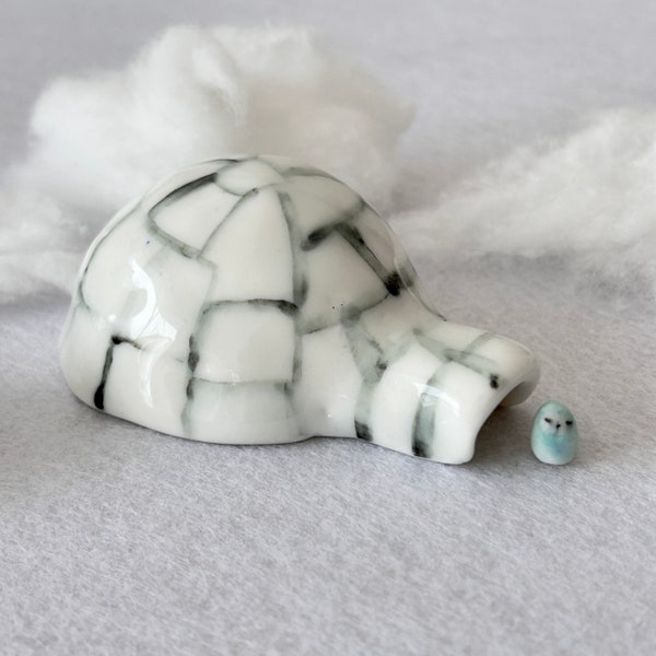 Raku Keramik Miniatur IGLU / IGLOO / Inuit Haus / Schneehaus / Tiny Art