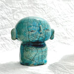 JAPANESE RAKU JIZO // Buddhist Bodhisatva home and living  decor trend // Japanese wabi-sabi trendy art / Bonsai Figure / Kami Shrine