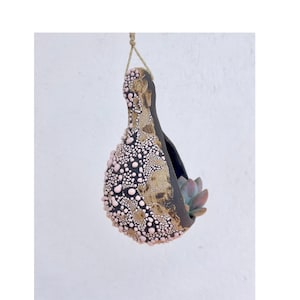 Handcrafted BEAD GLAZE Hanging POD Airplane Planter: Whimsical Home Decor