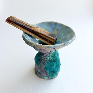 OFFERING DISH//  Handmade Ceramic / incense holder / palo Santo burner / smudge dish / trinket dish /Japanese home decor / rustic home