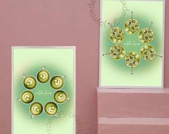 Hot & Iced Matcha Poster Set – Aesthetic Kitchen Prints (Instant Download)