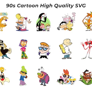 90s Cartoon Clipart Bundle – Retro TV Classics PNG for Sublimation & Crafts