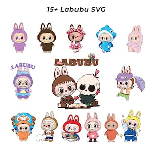 15+ Labubu SVG and PNG Clipart Mega Bundle | Cute Cartoon Character PNG, Vector Files for Cricut & Digital Crafting, Digital Download