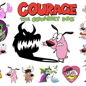 20+ Courage the Cowardly Dog SVG and PNG Bundle – Retro, Layered, Transparent Clipart for Cricut, Shirts, Stickers & More