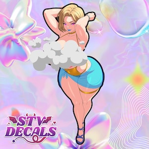 Anime Lewd Waifu glanzend vinyl autosticker – Sexy NSFW-bumpersticker, waterdichte Itasha JDM anime-meisjesticker voor auto, raam en laptop