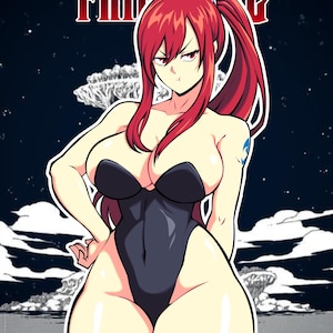 Pin de esmalte de anime de alta calidad coleccionable Dream Waifu Otaku regalo Erza Black Nickel