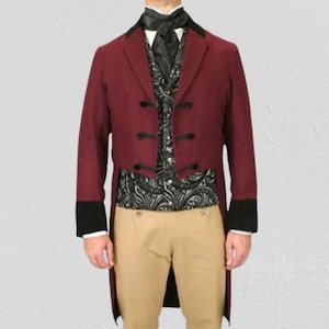 Men&#39;s Brown Wool Regency Coat, 19th Century Regency Tailcoat, Men&#39;s Fashion Tail Coat, Beige Breeches and Waistcoat – Historical Outfit