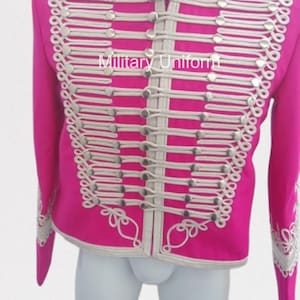 New Handmade Women&#39;s Napoleonic Military Style Hussar Jacket pink Napoleonic Hussar Military Jacket for Women – Vintage 18th Century jacket