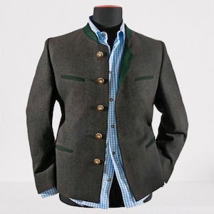 New Custom made Bavarian Jacket – Premium Tyrol Loden Wool Coat for Oktoberfest & Traditional Celebrations Austrian Wool Trachten jacket