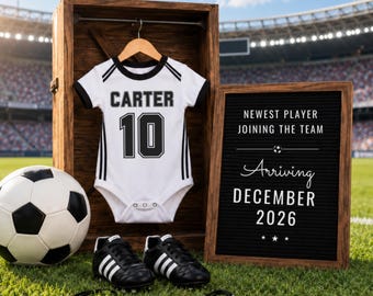 Soccer Pregnancy Announcement Template, Editable Canva Baby Reveal, Instagram & Facebook Announcement, Sports Baby Reveal, Instant Download
