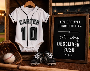 Editable Baseball Pregnancy Announcement Template, Canva Baby Reveal, Sports Pregnancy Announcement, Baby Announcement, Digital Download
