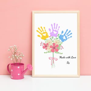 Mothers Day Handprint Print, Personalised Mom Gift, DIY Mum's Birthday, Baby's First Father's Day Craft, Baby Keepsake, Kids Gifts for Mommy