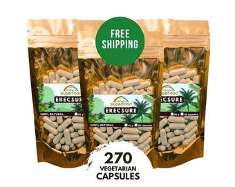 Erecsure Capsules - Free Shipping -3 Packs of 90 Capsules