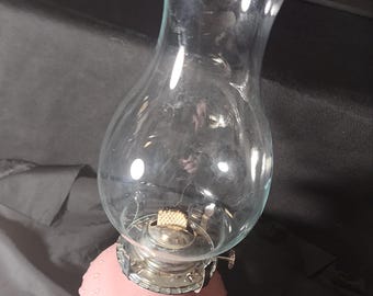 Pink Hobnait glass oil lamp