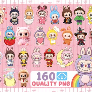 Bundle 160 Labubu PNG, Labubu Character Png, Labubu PNG, Birthday Labubu Birthday Png Sublimation, Labubu Character Design, Digital File
