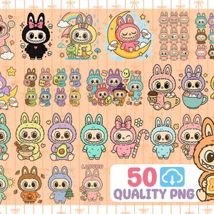 Bundle Labubu 50 PNG, Labubu Character Png, Labubu PNG, Birthday Labubu Birthday Png Sublimation, Labubu Character Design, Digital File