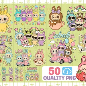 Bundle Labubu 50 PNG, Labubu Character Png, Labubu PNG, Birthday Labubu Birthday Png Sublimation, Labubu Character Design, Digital File