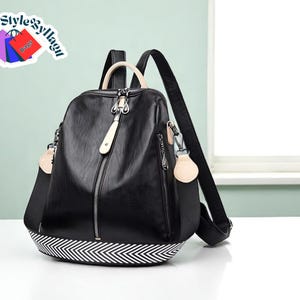 Sac à dos en cuir PU pour femme | Sac à dos à bandoulière spacieux | Sac à dos de voyage | Cartable décontracté pour fille | Sac de transport quotidien