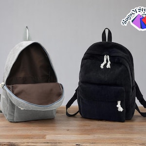 Sac à dos en velours côtelé à poignée souple | Sac antivol pour femme | Sac à dos universitaire classique | Fourre-tout à fermeture éclair | Sac à main de voyage scolaire