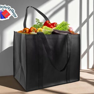 Foldable Shopping Tote Bag | Large-Capacity Reusable Grocery Purse | Portable Non-Woven Fabric Handbag | Eco-Friendly Storage Pouch