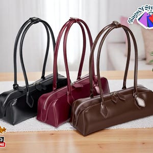 Echtleder Umhängetasche | Große Kapazität Rindsleder Tasche | Luxus Baguette Geldbörse | Langer Riemen Crossbody | Elegantes Damen Accessoire