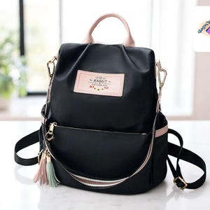 Sac à dos en tissu pour femme | sac à dos grande capacité | Porte-monnaie à fermeture éclair avec poches | Sac de voyage quotidien à emporter
