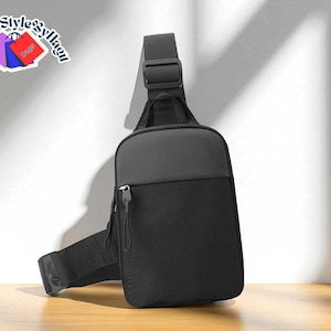 Men&#39;s Zipper Chest Bag | One Shoulder Crossbody Tote | Small Casual Sling Purse | Lightweight Daily Pack | Travel Outdoors Accessory