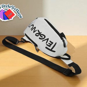 Waterproof Sling Crossbody Bag | Unisex Zippered Chest Purse | Letter Print Streetwear Tote | Multifunctional Travel Accessory