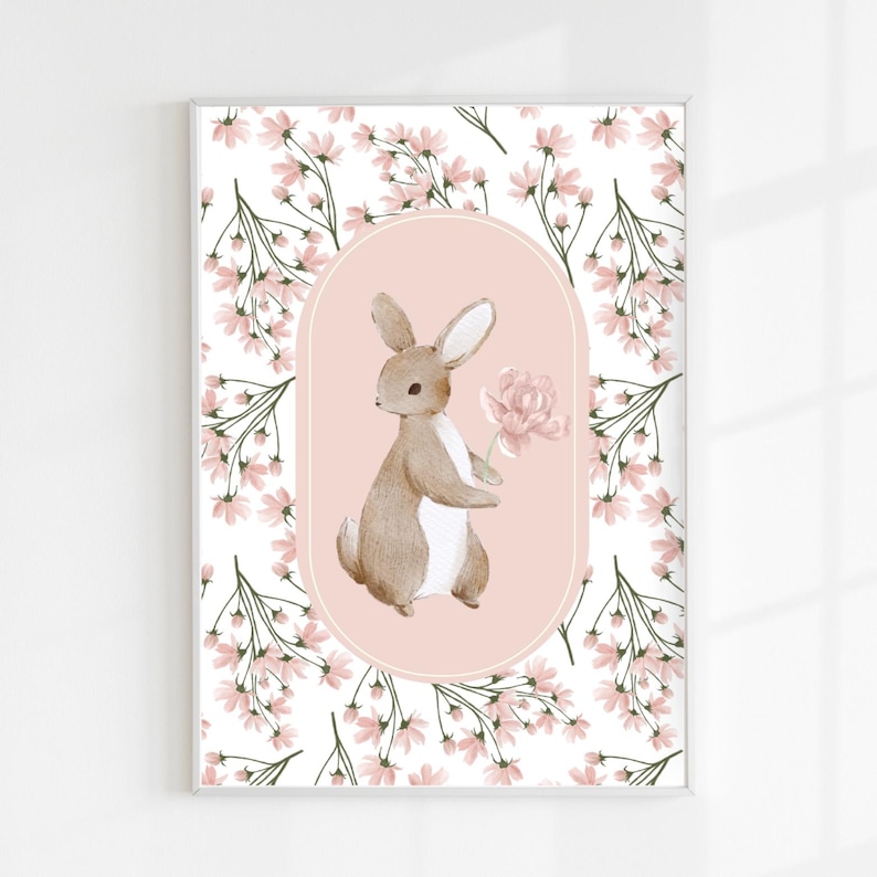 Pink Nursery Decor Set of 12 – Floral Cottagecore Nursery Art Bundle ...