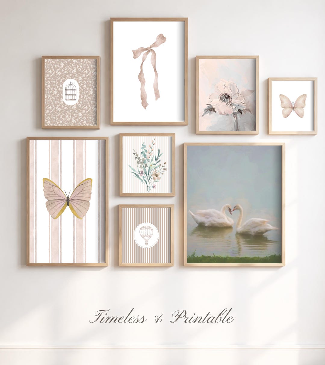 Dusty Rose Nursery Wall Art Set of 25 – Vintage Pink Baby Girl Prints ...