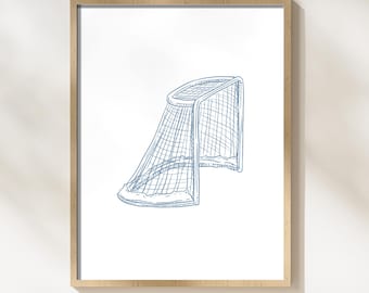 Hockey Nursery Wall Art | Vintage Blue Hockey Prints | Boy Sports Nursery Decor | Hockey Bedroom Decor | Printable Nursery Art Set