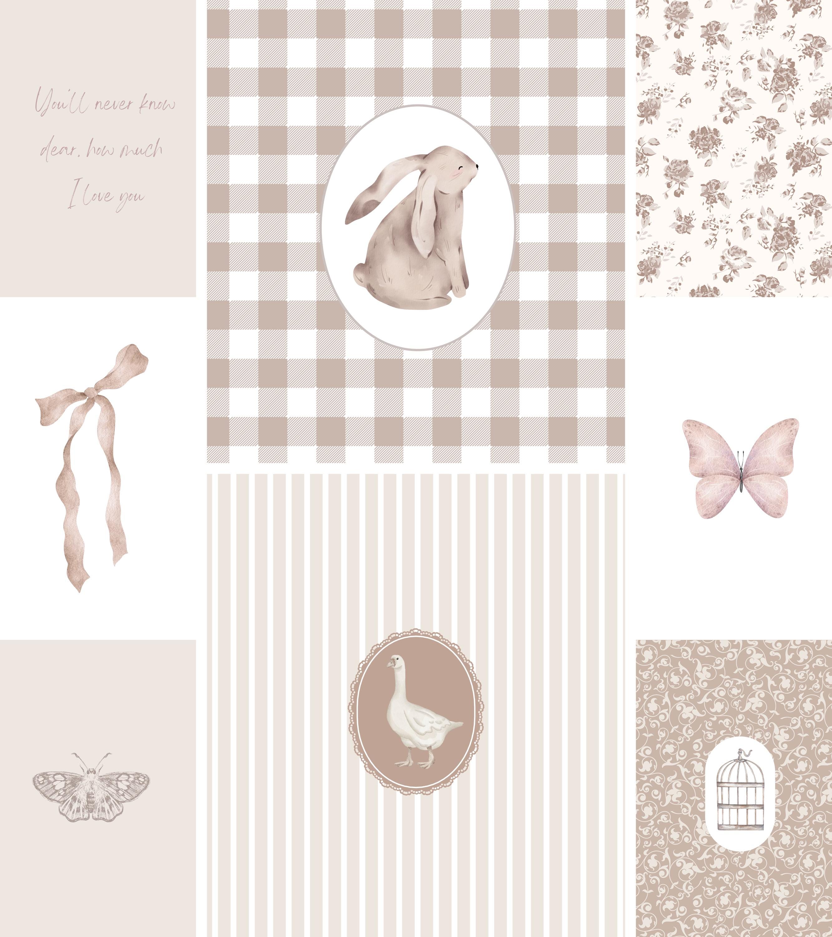 Dusty Rose Nursery Wall Art Set of 8 | Pink Floral Girls Room Decor ...