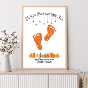 Baby’s First Halloween Keepsake | Halloween Footprint Art | Handprint Craft Kids | Halloween Activity | DIY Halloween Kid Craft | Printable