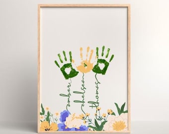 Personalisierter Handabdruck Kunstdruck: DIY Muttertags-Andenken