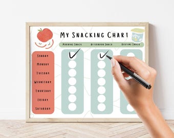 Children's Snack Chart Printable: Toddler Visual Tracker (Digital Download)