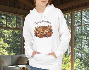 Sudadera con capucha Forest Dreams Deer Fawn, sudadera Woodland Fall, top con arte animal