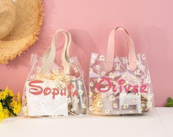 Flower Girl Daisy Gift Bag,Personalized Flower Girl Proposal Gift Bag,Daisy Gift Bag With Handles,Proposal Bag,Gift Bag For Wedding Favor,