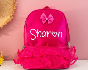 Custom Dance Bag For Girls, Dance Backpack, Personalized Ballerina Dance Bag, Birthday, Backpack for Girls with Tutu Dress, Gymnastics Bag