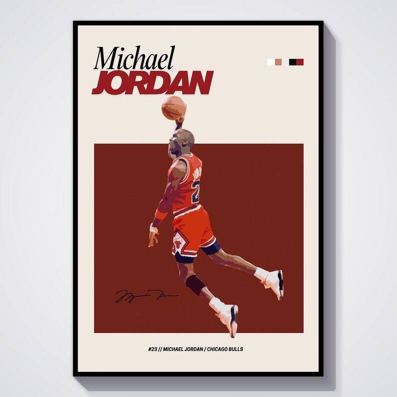 Michael Jordan Portrait Poster, MJ Basketball Wall Art Print, Chicago — free download