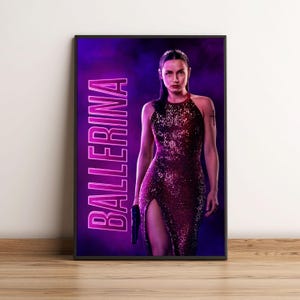 Ana de Armas Ballerina Filmplakat, John Wick inspiriert Actionfilm Kunstdruck, Spion Thriller glänzendes großformatiges Dekor, perfektes Geschenk