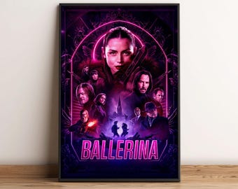 John Wick Ballerina Kinetische Film Poster, Ana de Armas Actionfilm Kunstdruck, Spionage Thriller Glänzendes Großformat Dekor, Perfektes Geschenk