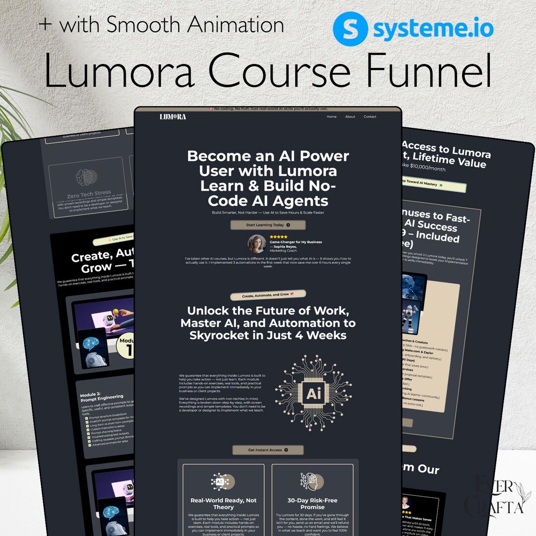 Animated Systeme.io Funnel Template: Programs & Courses Website Design ...