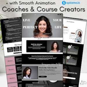 Systeme.io Animated Coaches & Content Creators Funnel Website Template, Systeme io Template Systemeio Website Design Templates, DFY Template