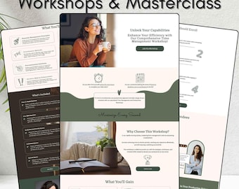 Systeme.io Animated Workshop & Masterclass Funnel Website Template, Systeme io Template, Systemeio Website Design Templates, DFY Template