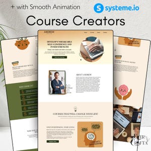DFY Systeme.io Animated Mentors & Courses Creators Funnel Website Template Systemeio Website Design Templates, Done For You Systeme Template