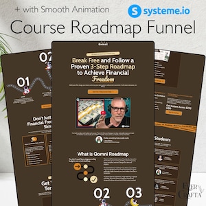 DFY Systeme.io Animated Roadmap Courses Funnel Website Template, Systeme io Template, Systemeio Website Design Templates, DFY Template