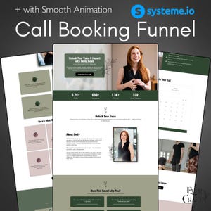DFY Systeme.io Animated Call Booking Funnel Website Template, Systeme io Template, Systemeio Website Design Templates, Done for you Template